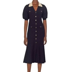 BRAND NEW Sandro Lauralie Collared Midi Dress